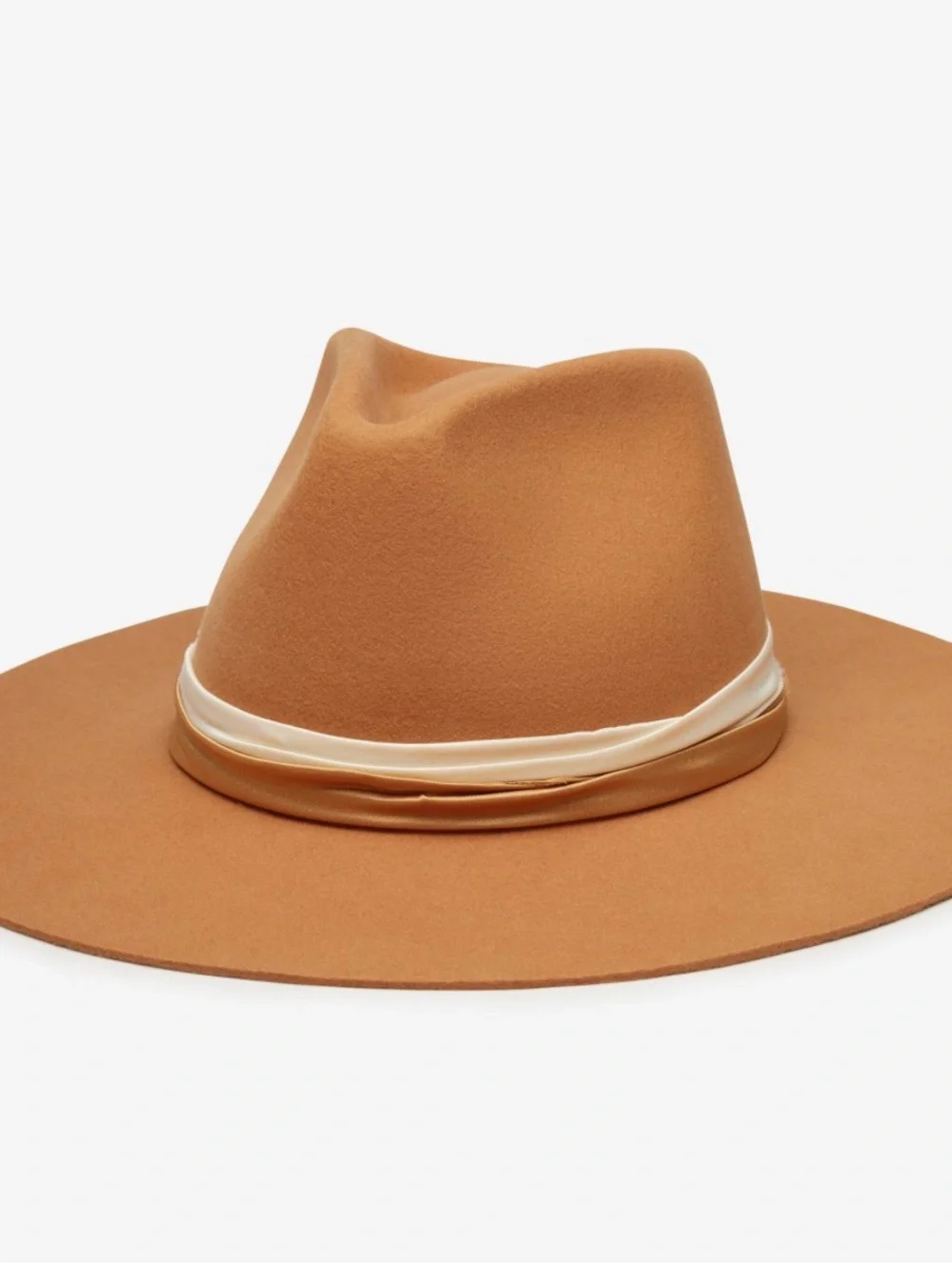 Wyeth by Todd Magill Wide-Brim Fedora Hat in Hazel with Cream Band